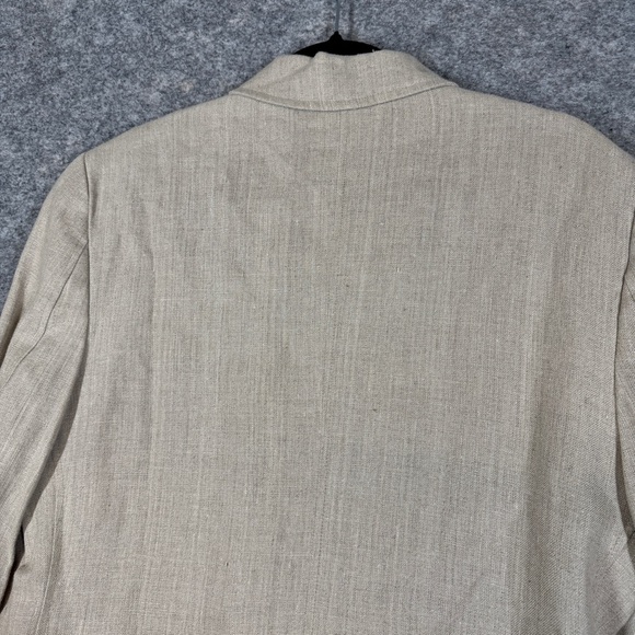 Vintage Daniel Hechter Beige Linen Blend Zip Jacket Size 10  Contemporary Luxury - Picture 13 of 16
